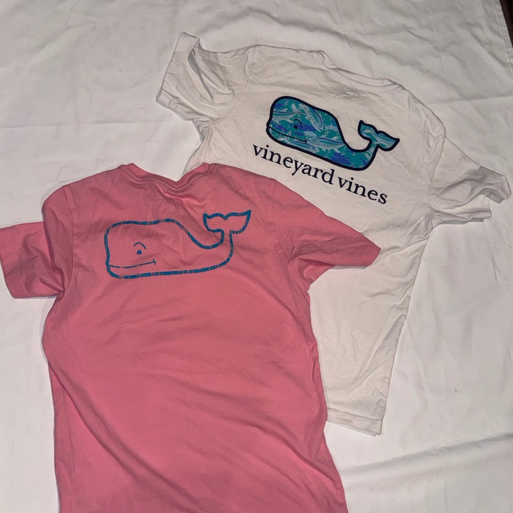 Vineyard Vines Shirt Bundle Boys M 12-14 Plaid Button Down Pocket Tee Preppy - Picture 6 of 8